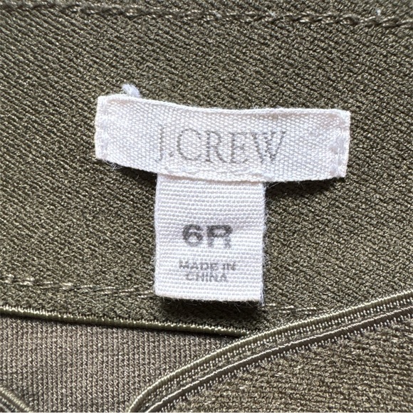 J Crew Olive Green Pixie Pant In Stretch Pointe- Back Zipper - Picture 3 of 9